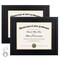 2 Pack 11x14 Diploma Frame - Certificate, Degree, Document Frame with High Definition Glass, Fits 8.5 x 11 with Black Double Mat for Wall and Tabletop Display